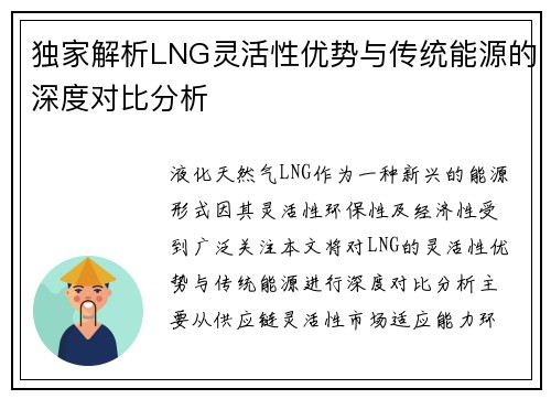 独家解析LNG灵活性优势与传统能源的深度对比分析
